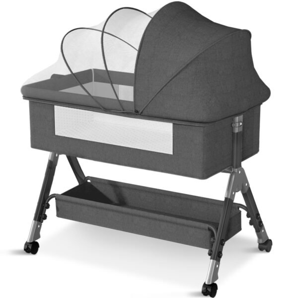 Baby Bassinet, HDJ Bedside Sleeper Bassinet with Storage Basket for Infant, Bedside Crib for 0-6 Months - Image 2