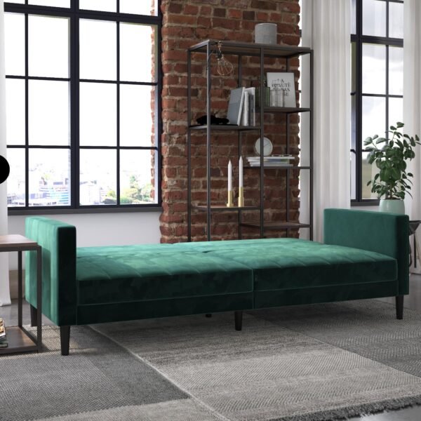 DHP Farnsworth Futon, Green Velvet - Image 3