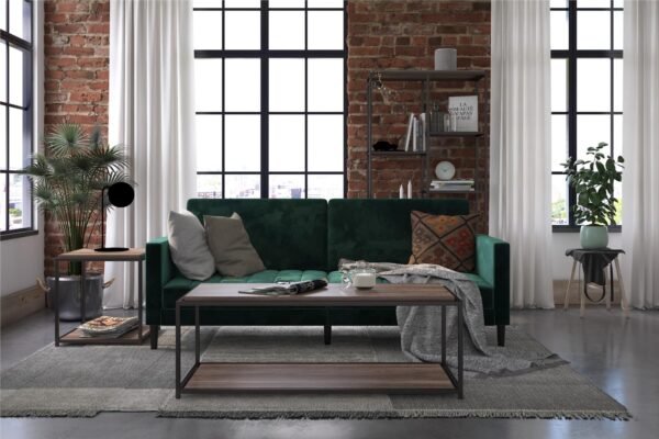 DHP Farnsworth Futon, Green Velvet