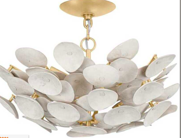 Corbett Lighting Aimi 3-Light Vintage Gold Leaf Semi Flush Mount