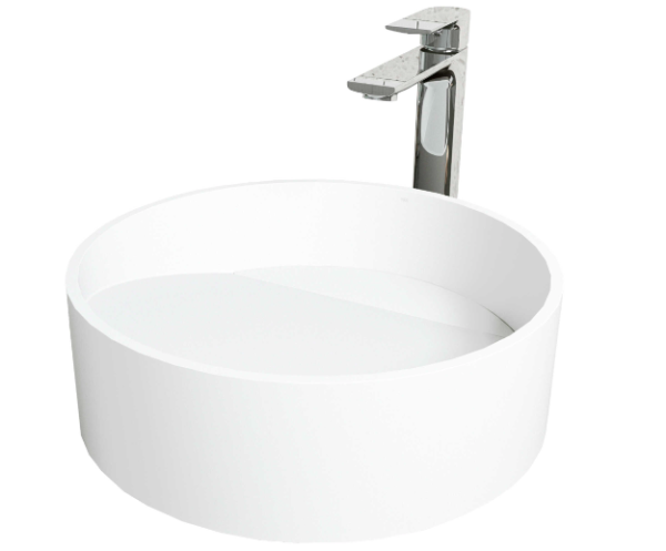 Vigo Starr Round Vessel Bathroom Sink with Norfolk Faucet and Drain