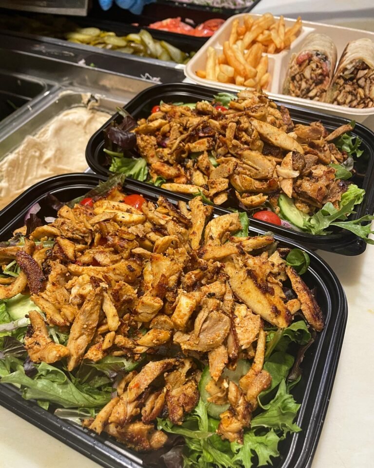 Chicken Shawarma Salad Bowl and Wrap with Fries 768x960